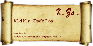 Klár Zsóka névjegykártya